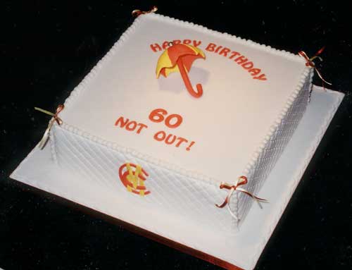 A 60th birthday cake for a member of the MCC.