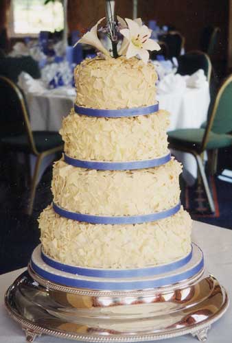 A 4-tier all chocolate cake.